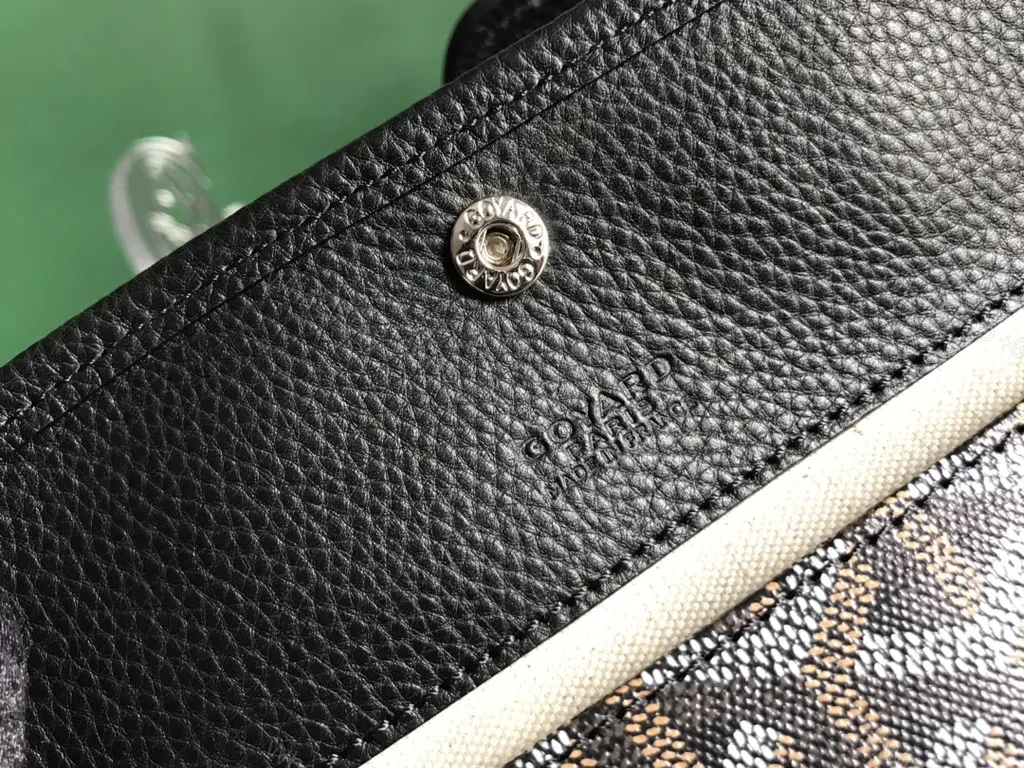 View 4 of Structured Goyard-Pattern Tote: Luxury Office Bag with Leather Trim