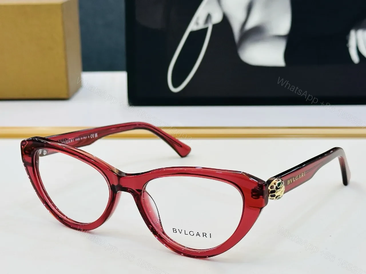 View 8 of Bold Cat-Eye Black Frames with Gold-Accent Sunglasses