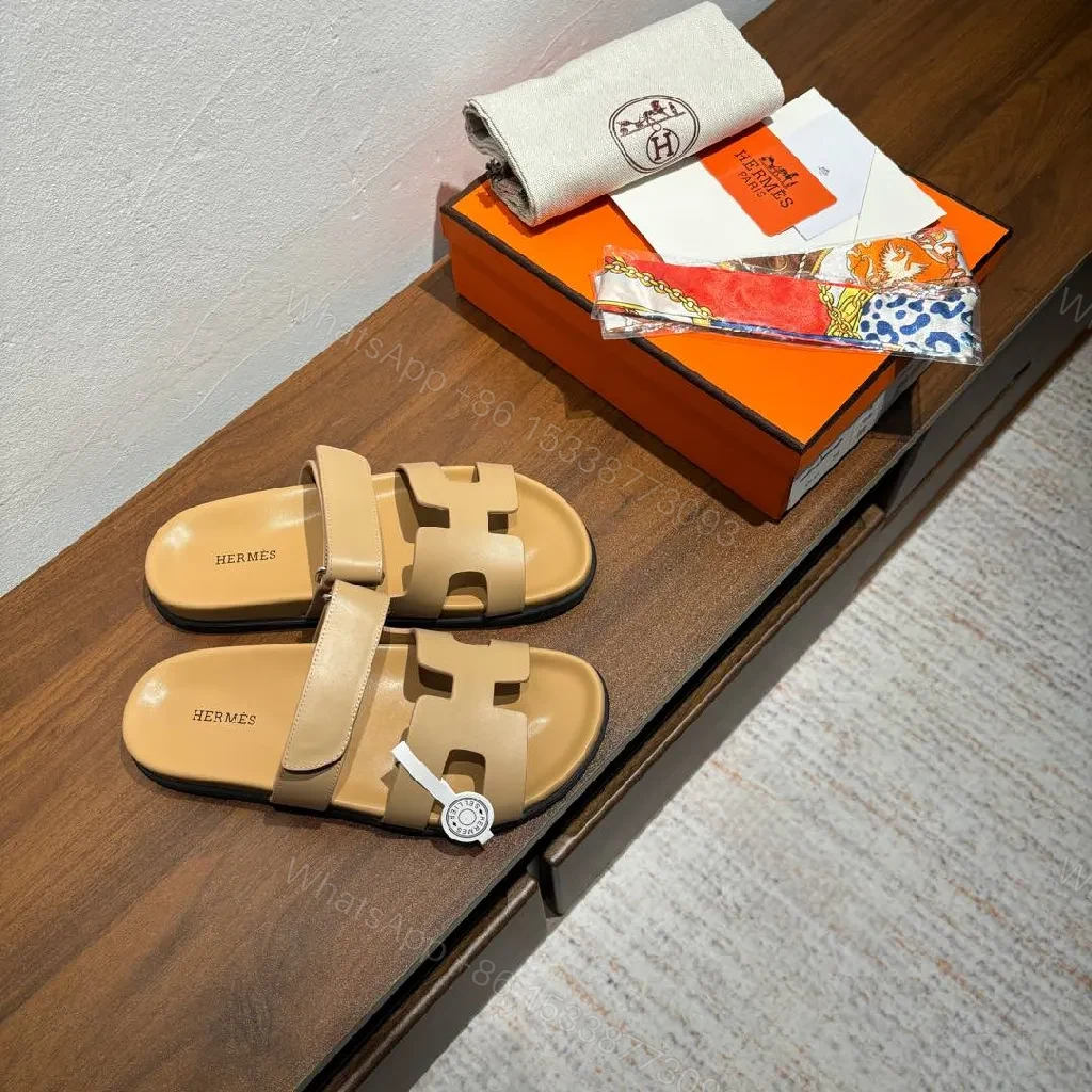 View 8 of Low-Top Luxury Sandals with H-Pattern Straps, All-Day Comfort