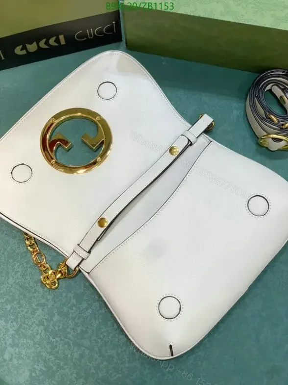 View 6 of Gucci White Blondie Leather Shoulder Bag Dupe ZB11535 – Stylish Chain Strap