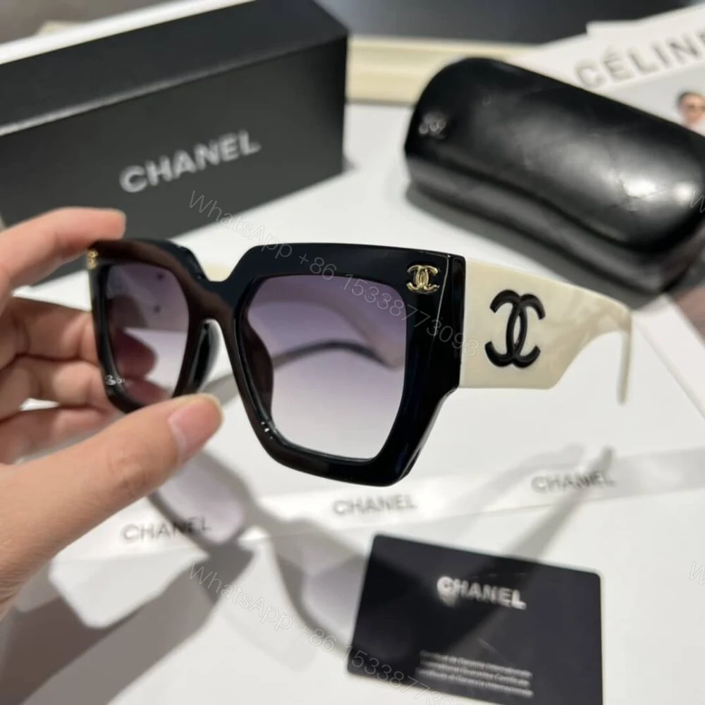 View 3 of Chanel Vintage Black White Sunglasses