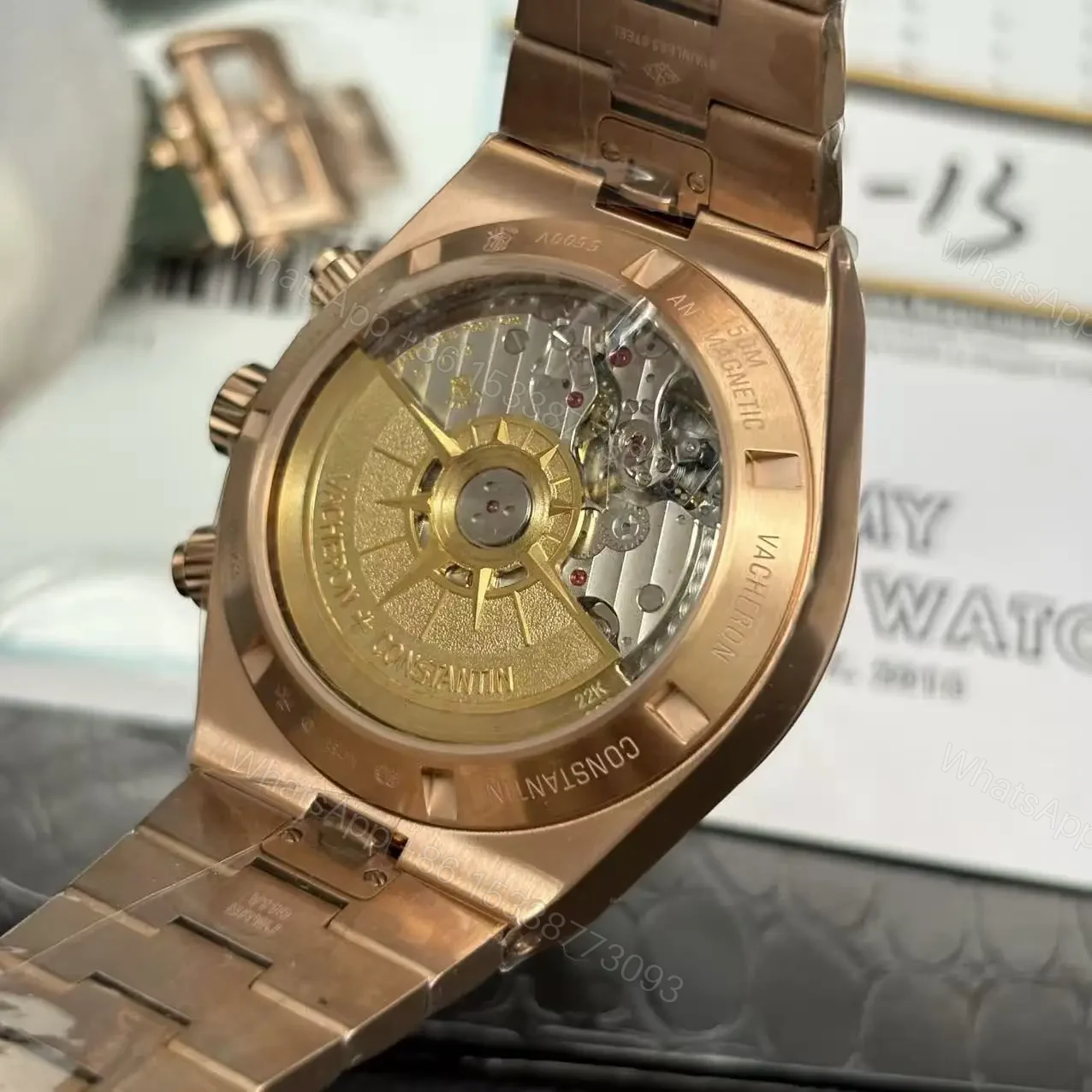 View 6 of Super Clone Replica Vacheron Constantin Overseas Chronograph GREEN