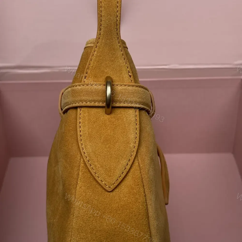 View 6 of 高仿miumiu*Aventure系列5BC181麂皮腋下包黃色中號免檢版