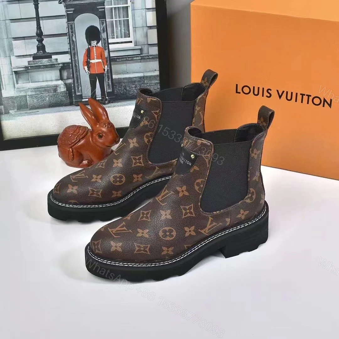 View 7 of LOUIS VUITTON LV BEAUBOURG ANKLE BOOTS CACAO BROWN 1A8QCL