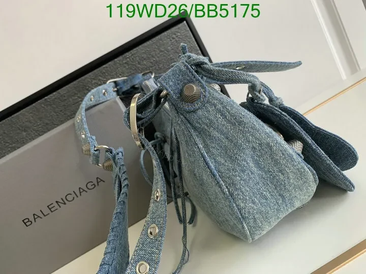 View 12 of Le Cagole Small Shoulder Bag Denim with Rhinestones Fake Balenciaga 6K8M45