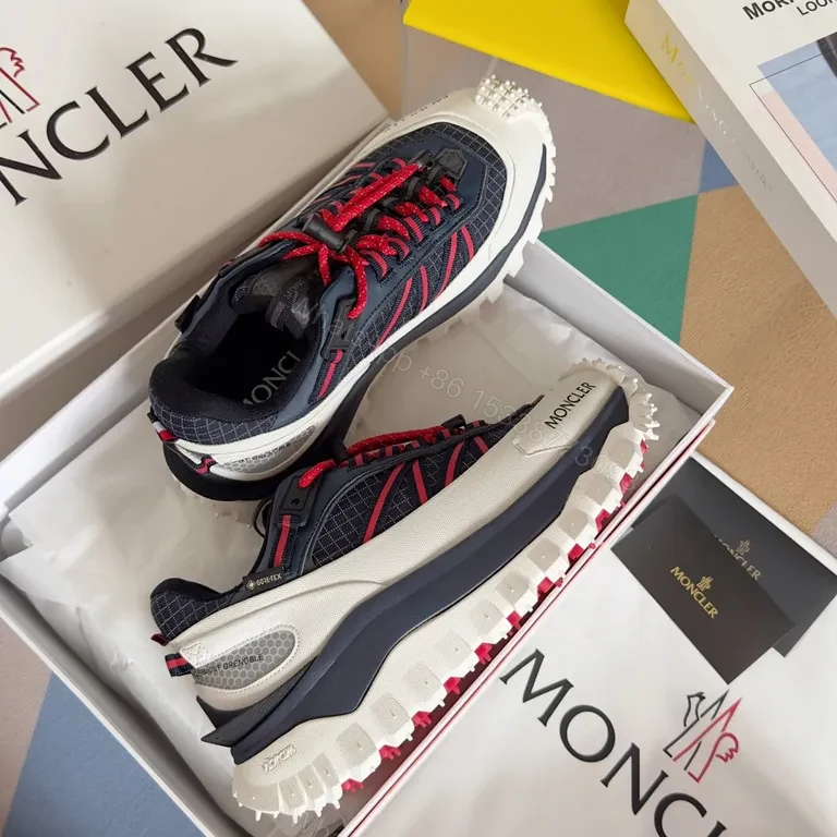View 7 of Navy & Red MONCLER-Inspired Luxury Sneakers: All-Day Comfort