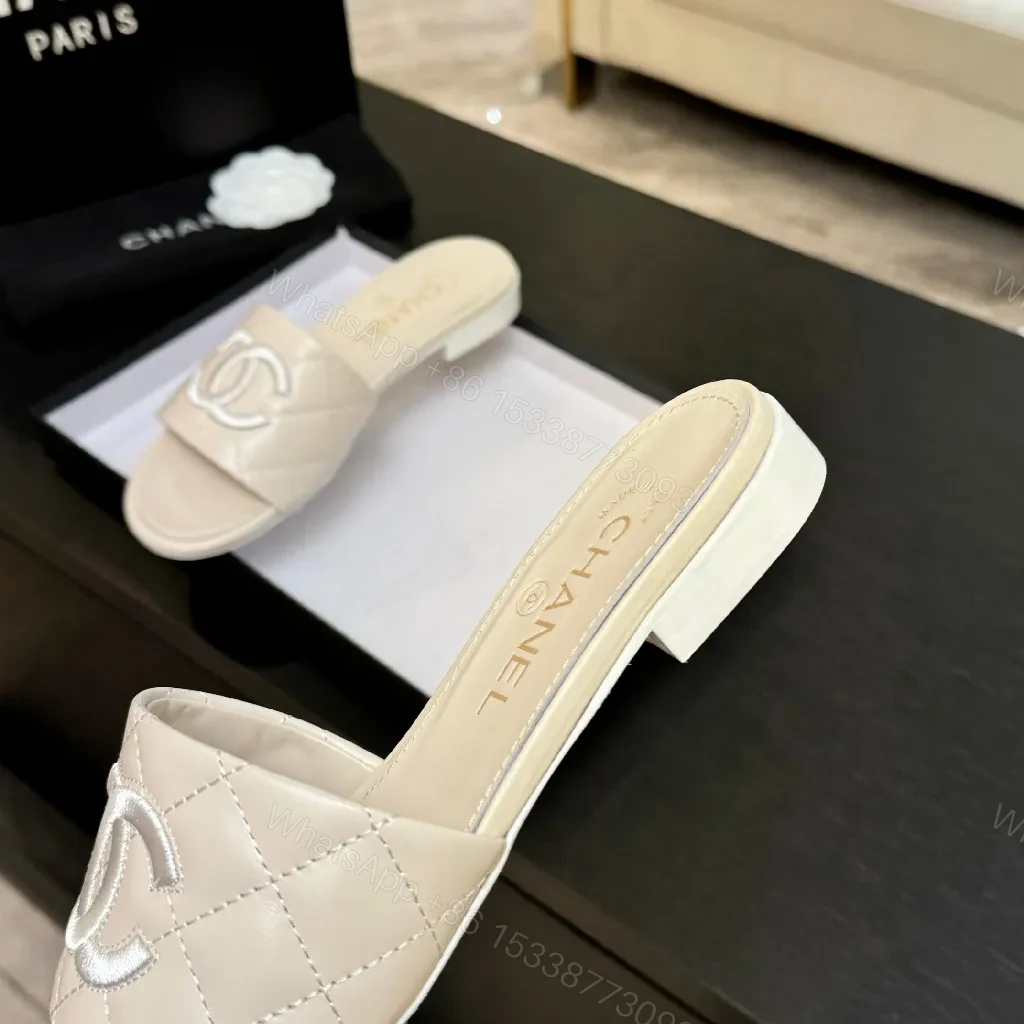 View 7 of Quilted Slip-On Sandals: Luxe Comfort, Open-Toe Style