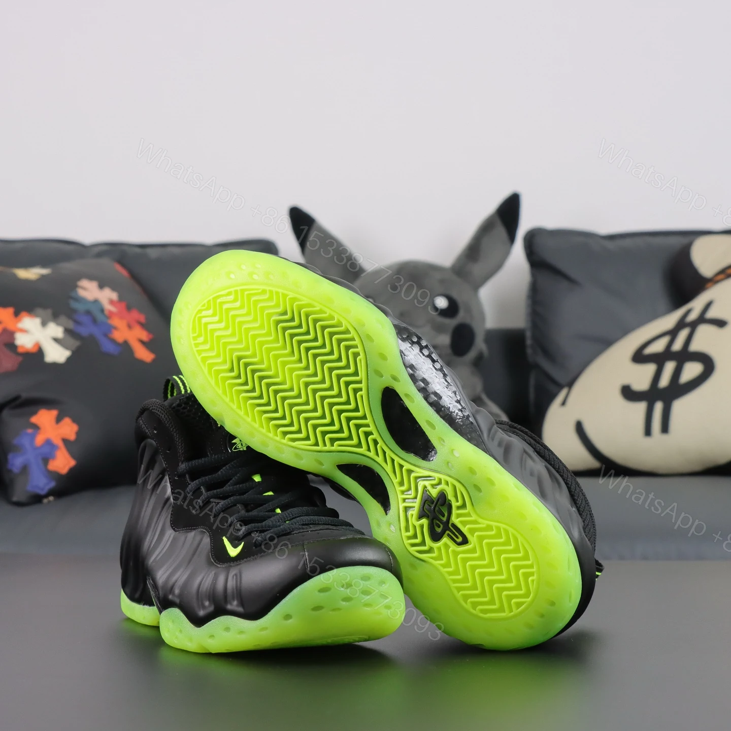 View 3 of Foamposite One “’Green Gobin”