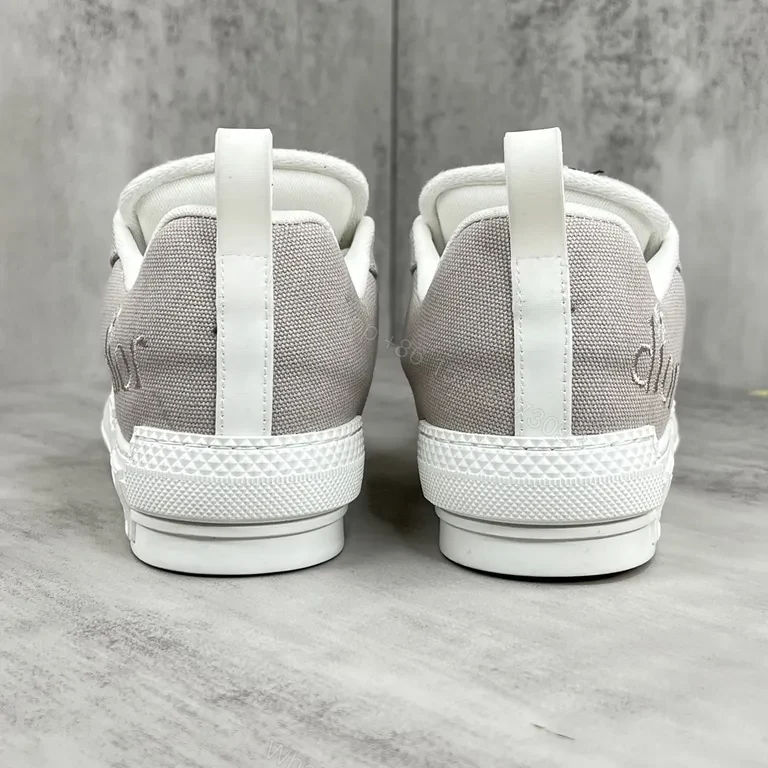 View 3 of Chic Textured Leather-Trim Sneaker with Subtle Branding