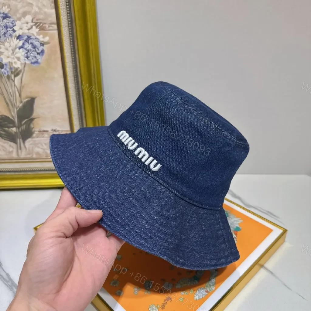 View 5 of Denim Bucket Hat — Structured, Subtle Luxury Embroidery