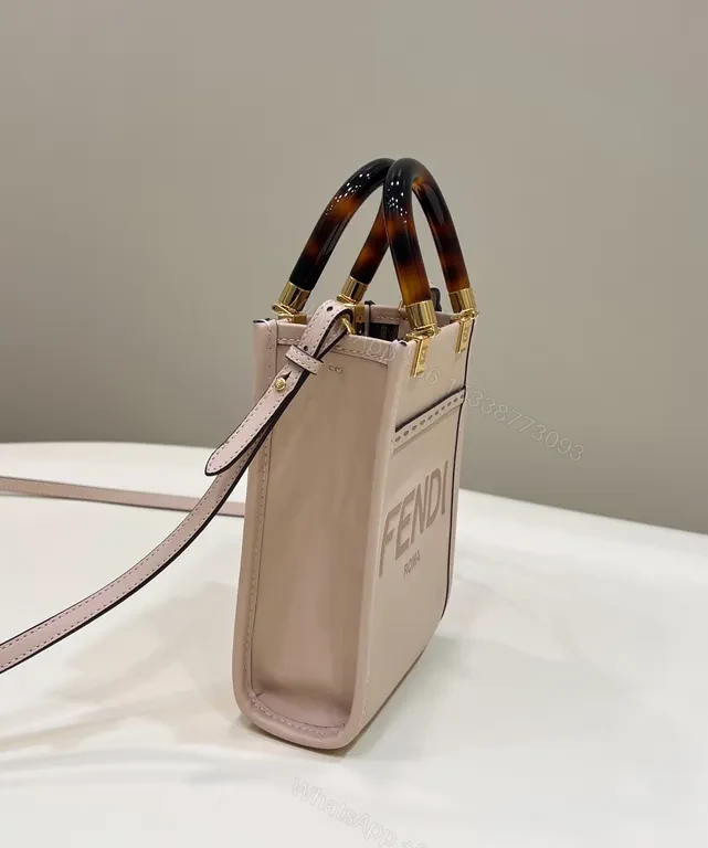 View 7 of Minimalist Luxe Mini Tote: Chequered Tortoiseshell Handle Bag