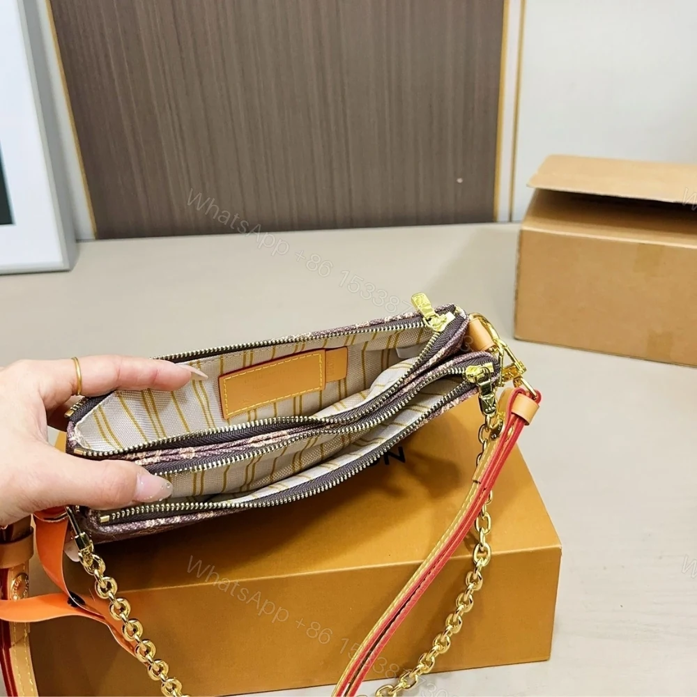 View 5 of Louis Vuitton Pochette Liv Monogram Origine Light Brown 24Cm