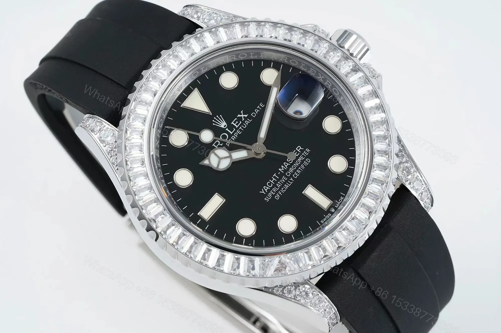 View 2 of C+ Factory Clean Factory Rolex Yacht-Master Black Dial Diamond Bezel