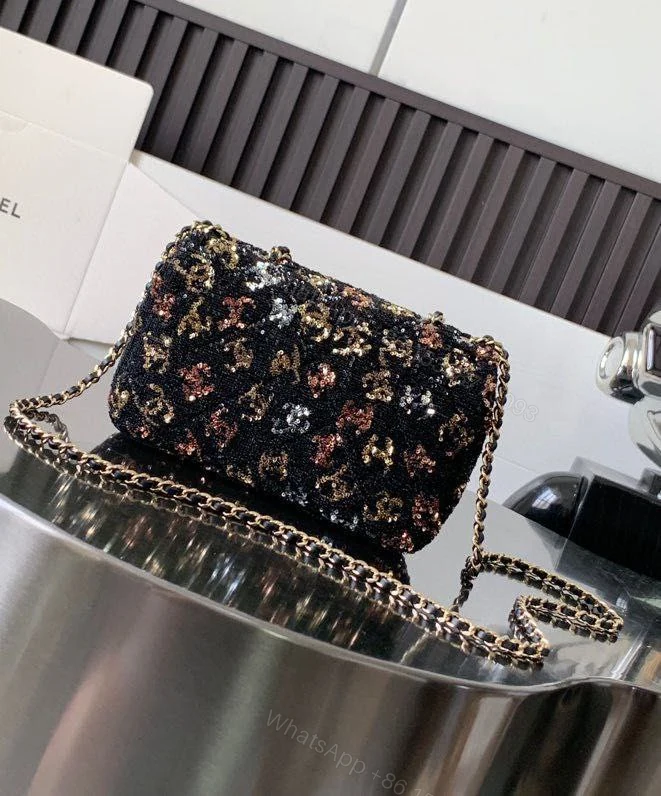 View 5 of CHANEL 2023 Sequin Rectangular Mini Classic Flap Bag w/Tags