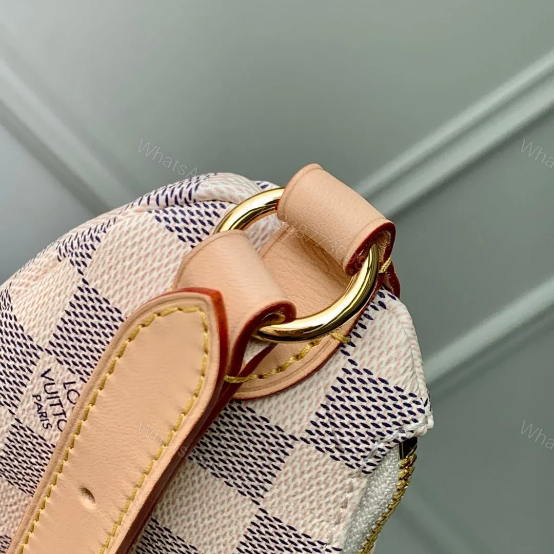 View 3 of LV KEEPIT BUMBAG 29 IN WHITE GREY CHECKERBOARD PATTERN DAMIER AZUR COATED CANVAS