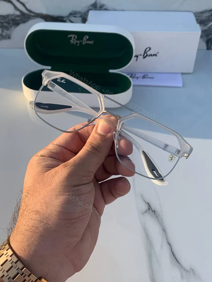 View 3 of First Copy RayBan 04 White Plano Sunglasses