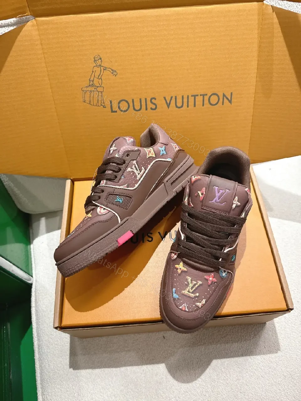 Bold Patterned Sneakers with Monogram Flair - High-Top Comfort — view 1