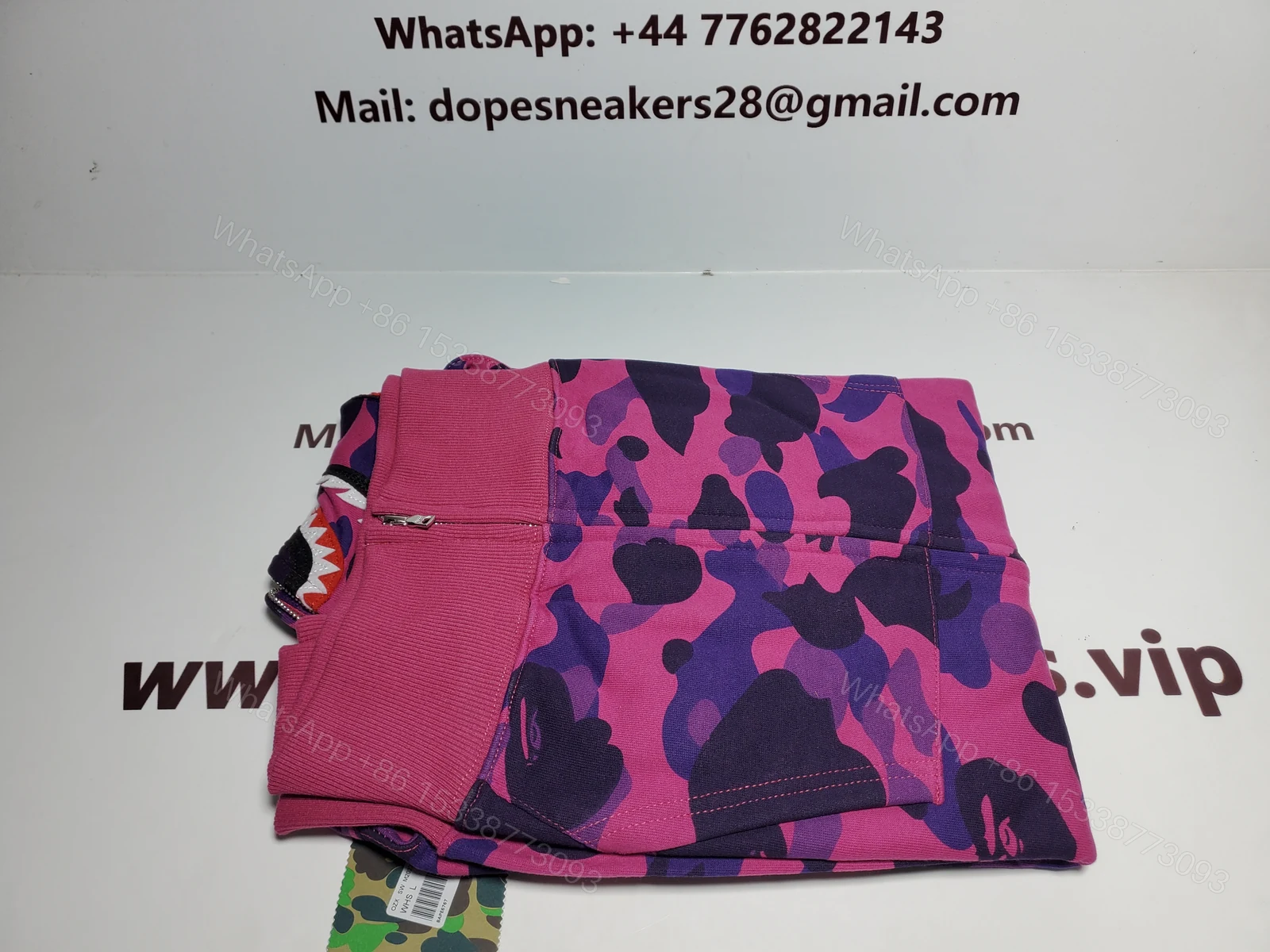 View 2 of BAPE Color Camo Shark Zip Hoodie Purple 4580793338444