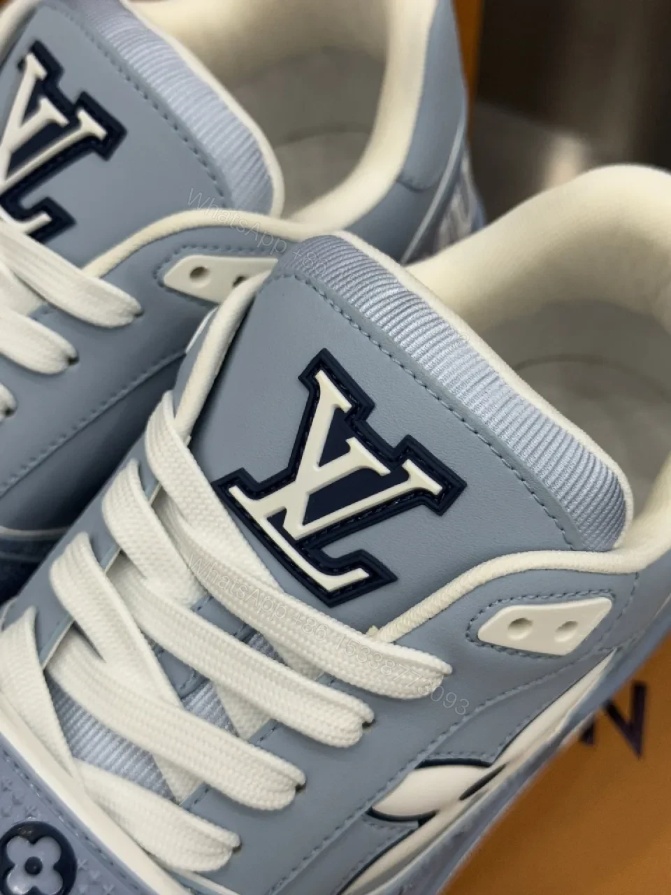 View 5 of Light-Blue Luxe High-Tops: Designer-Inspired Comfort Sneakers