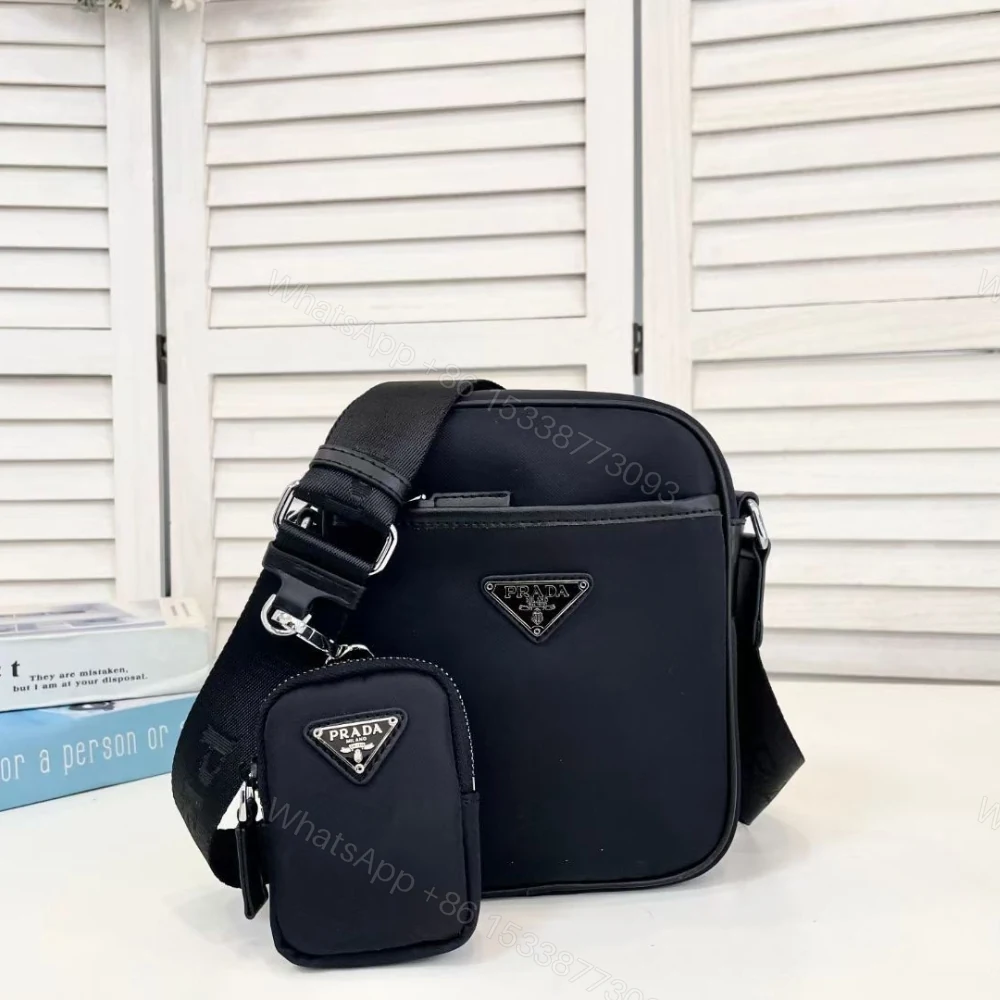 View 2 of Prada Re Nylon And Saffiano Shoulder Bag Black 20Cm