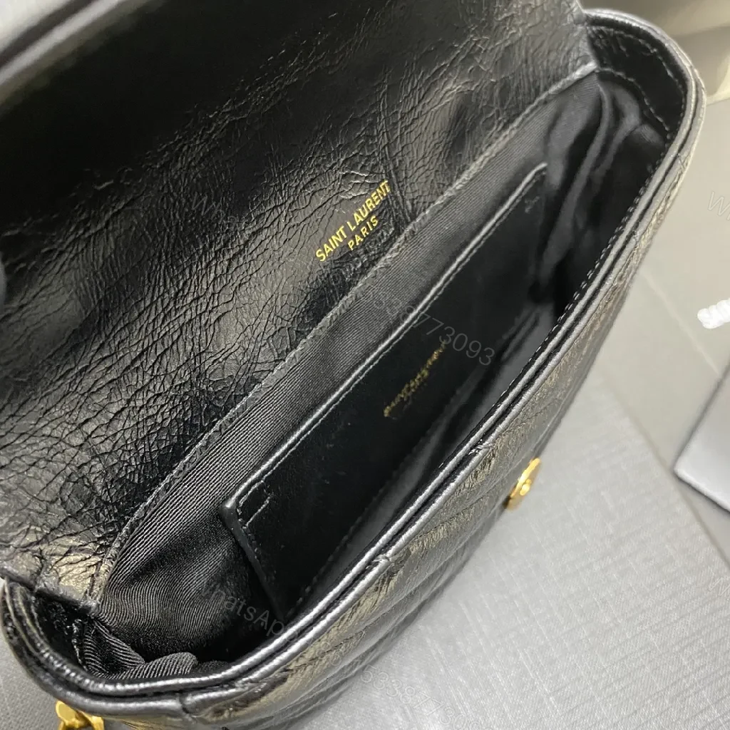 View 3 of Chic Quilted Crossbody: Black Leather, Gold Hardware, Compact Luxury