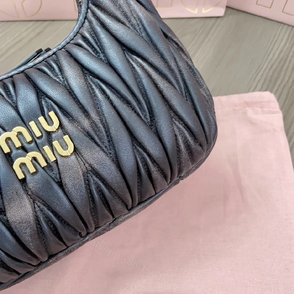 View 8 of Quilted Mini Bag: Gold Logo, Crossbody Charm