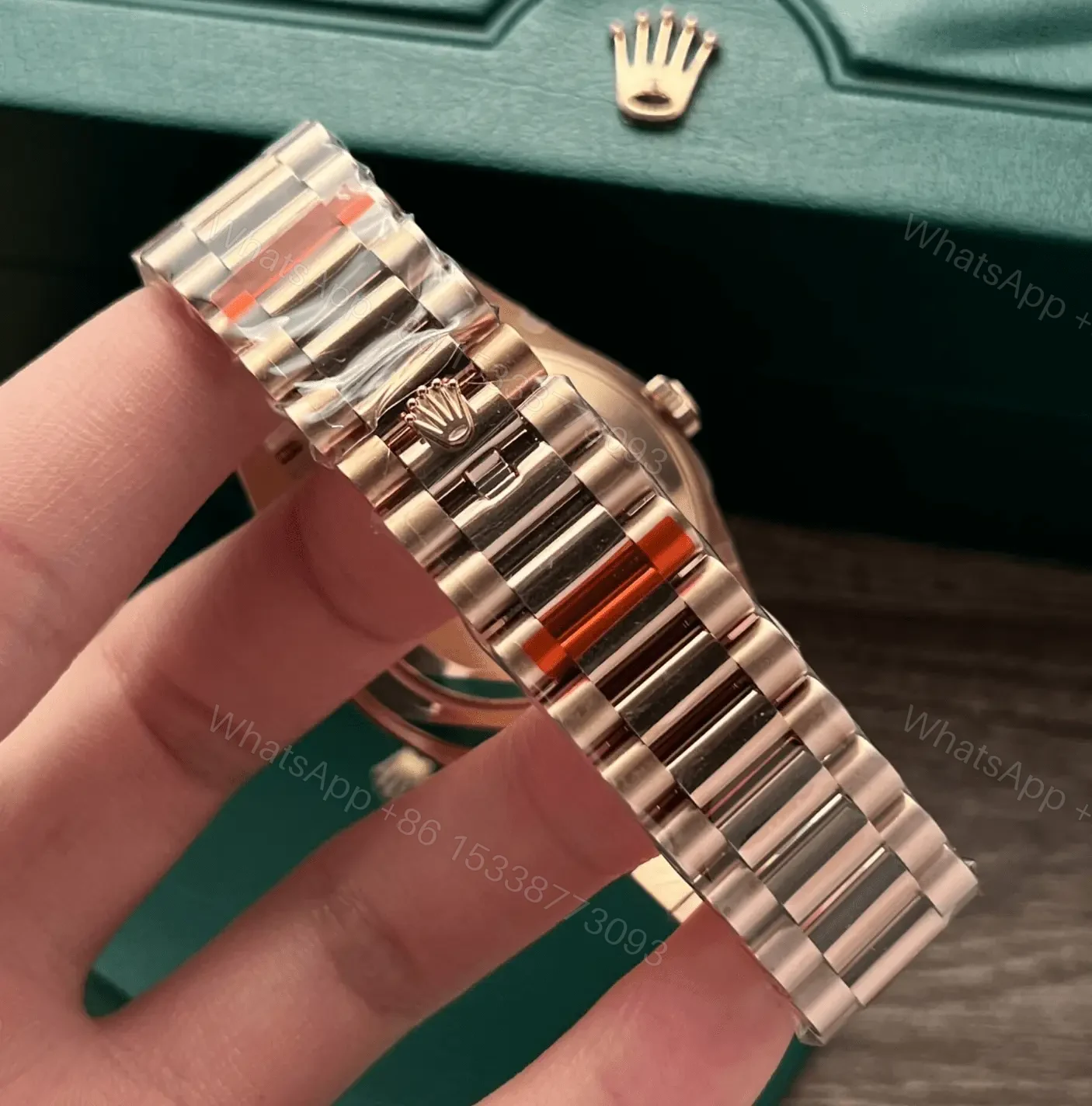 View 13 of Rolex Super Clone Day-Date Rose Gold President Strap 40mm