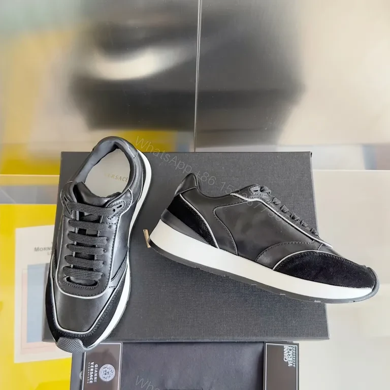 View 3 of Chic Luxe Black Sneakers: Versace-Inspired, All-Day Comfort