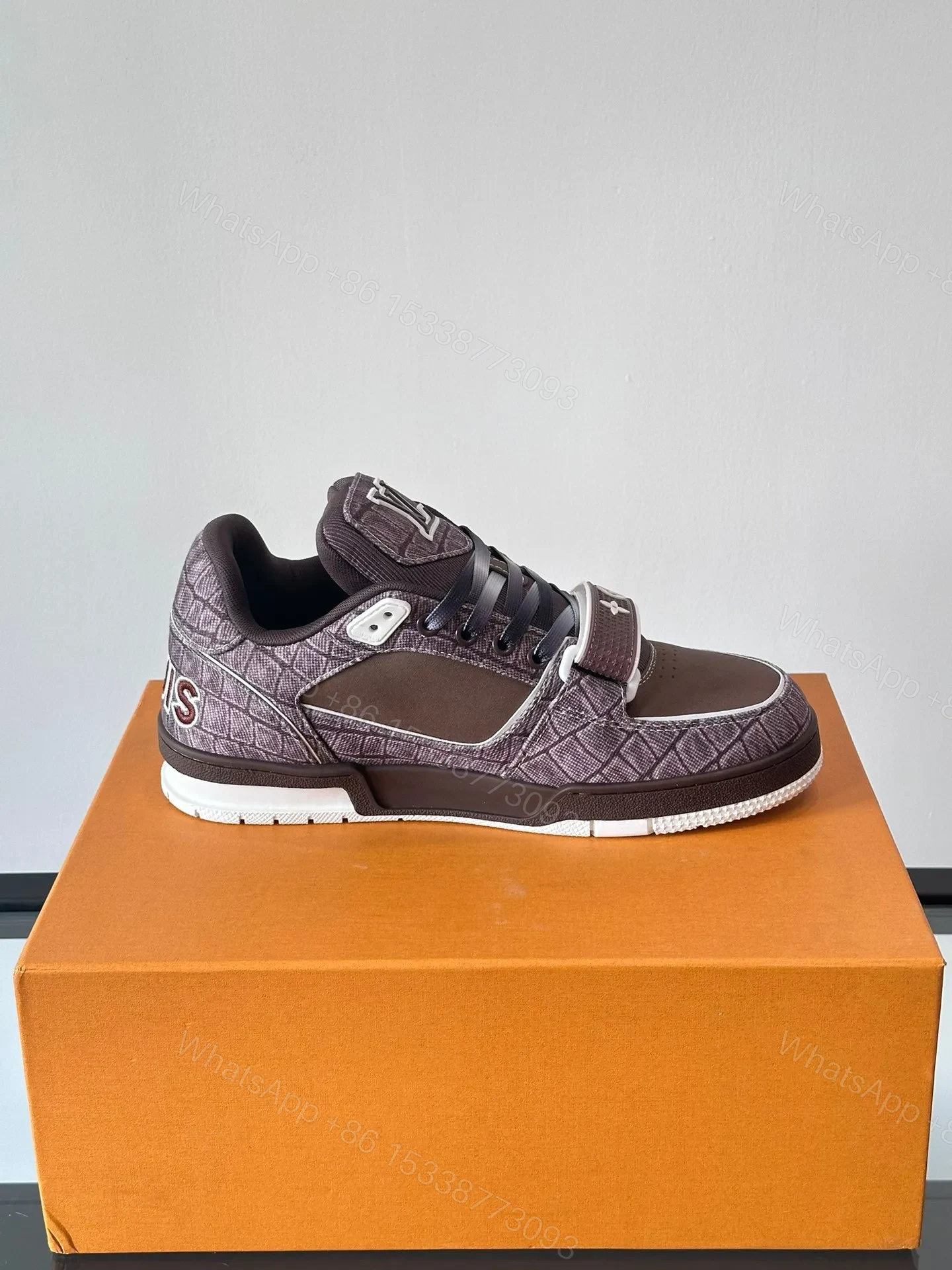 View 4 of LV Men Brown Textile Sneakers