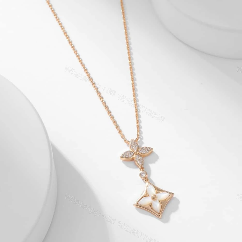 View 3 of Louis Vuitton Color Blossom Double Star Necklace Q94676