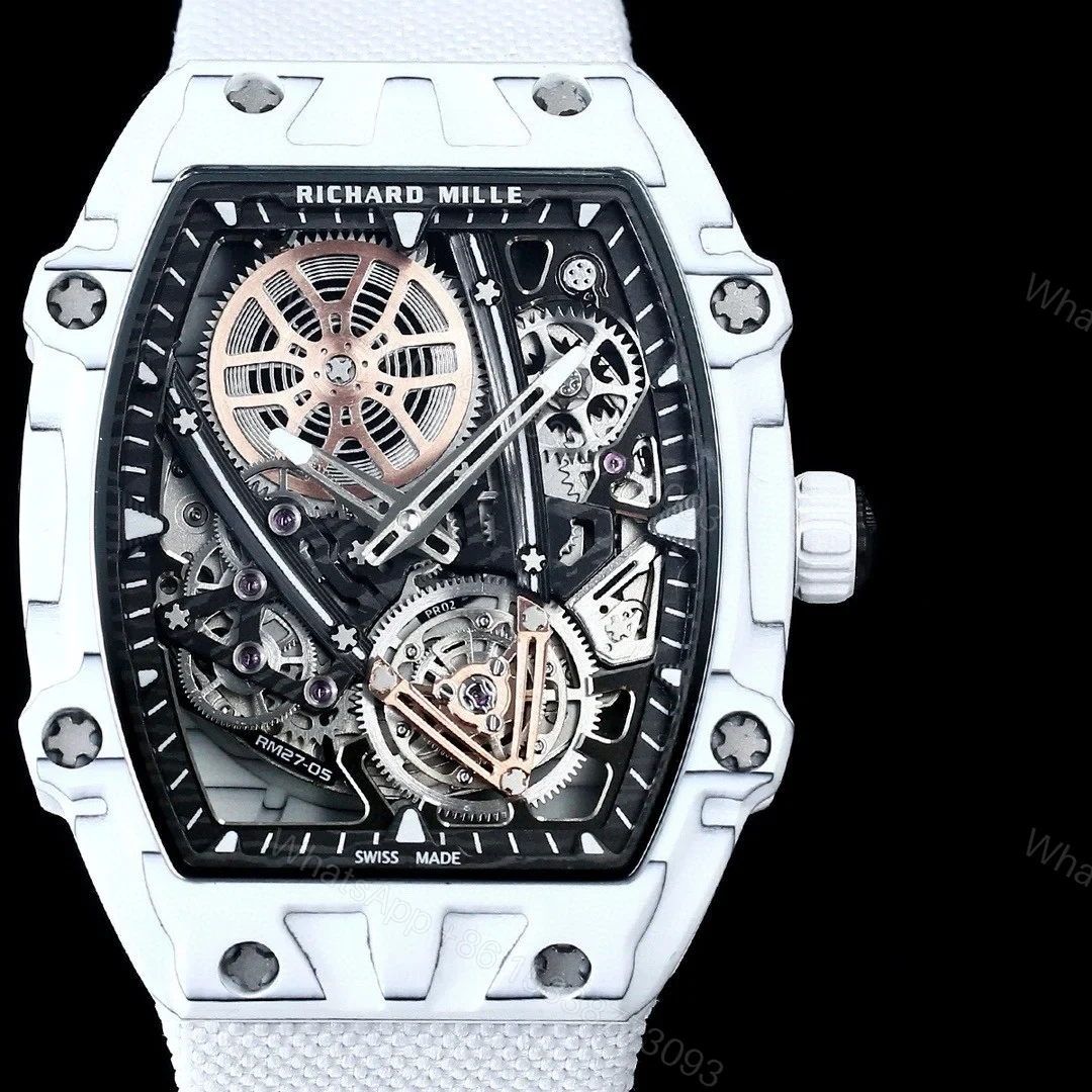 View 3 of Richard Mille RM27-05 Rafael Nadal Flying Tourbillon Watch Ultra Light Carbon TPT Skeleton 38g Ultra Thin 9MM Premium Edition RM-RM27-05-RN-FLT-38G