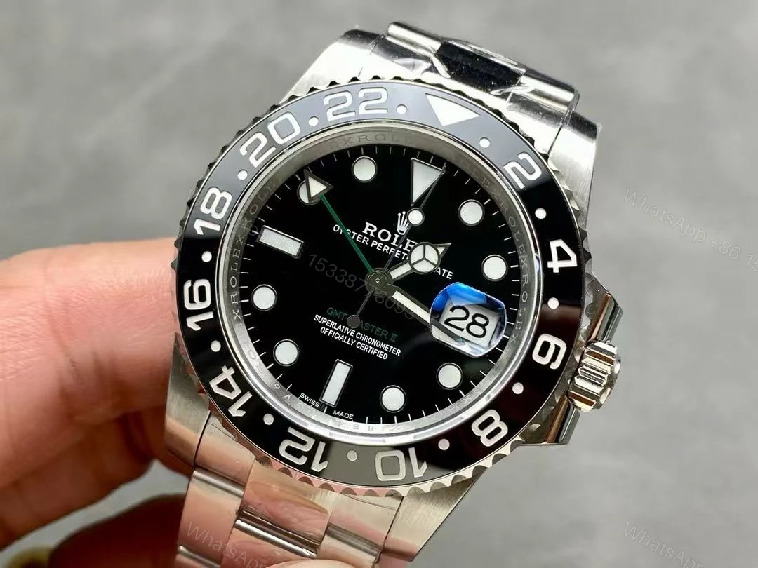 View 4 of Replica Super Clone Rolex GMT Master 2 Silver Black