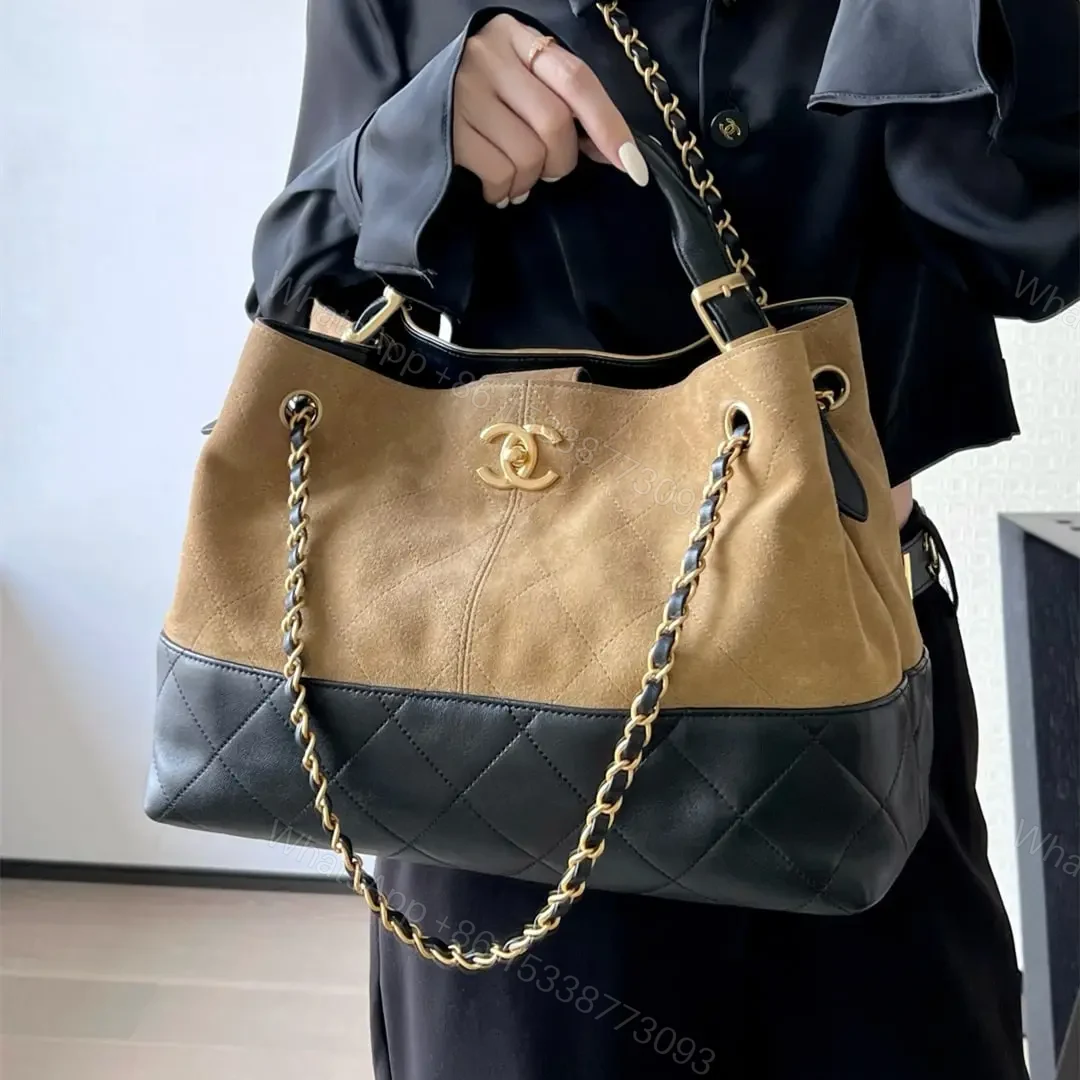 View 12 of 高仿Chanel*25A系列AS5634麂皮拼小羊皮單肩包小號免檢版