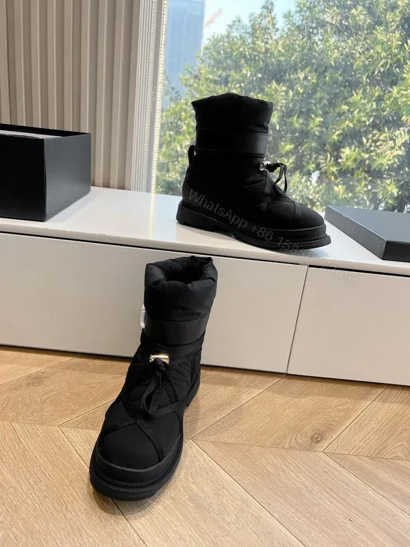 View 5 of Chanel-Style Quilted Ankle Boots: Luxury Warmth, Logo Straps