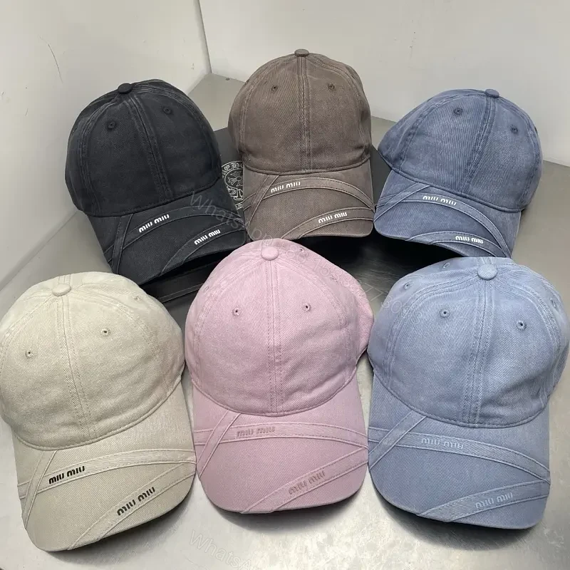Pastel Six-Panel Cap with Curved Brim and Logo Band — view 1