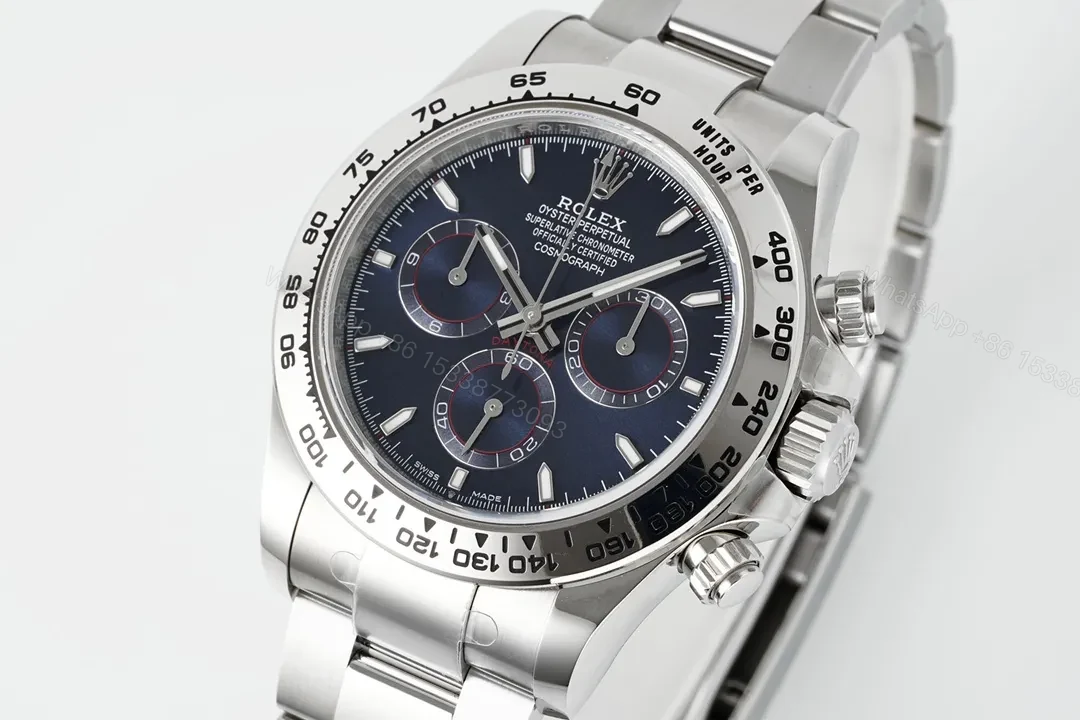 View 3 of 3A Factory Clean Factory APS Daytona Platinum Blue Dial Watch