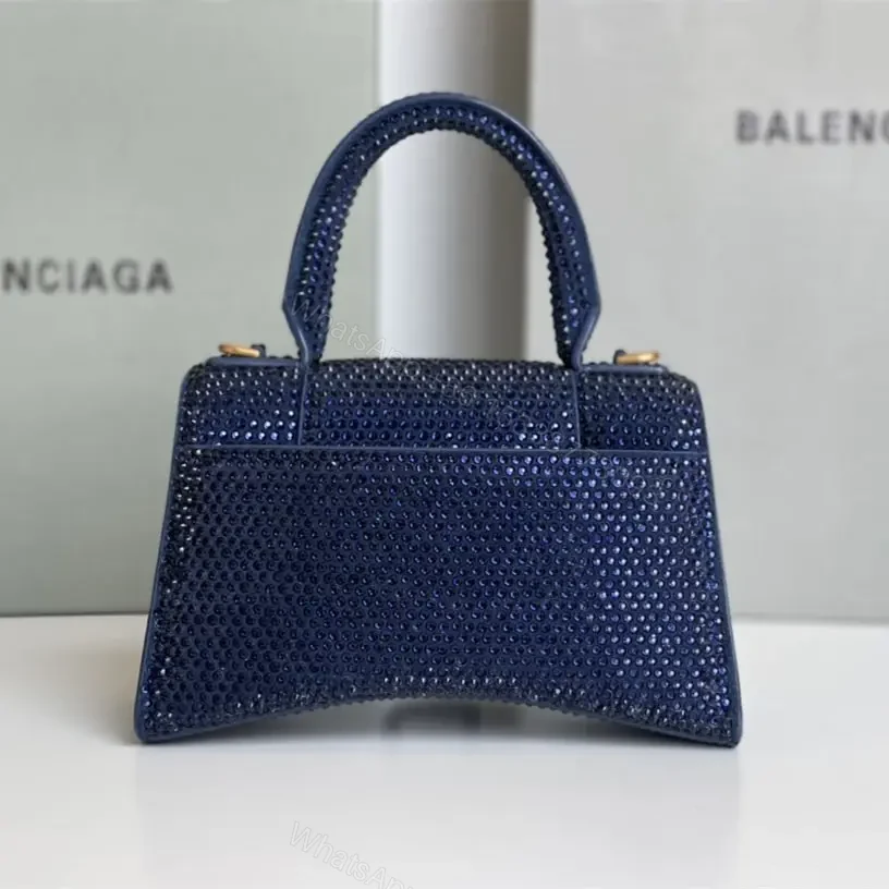 View 2 of 高仿Balenciaga*Hourglass系列沙漏包滿鑽深藍色XS