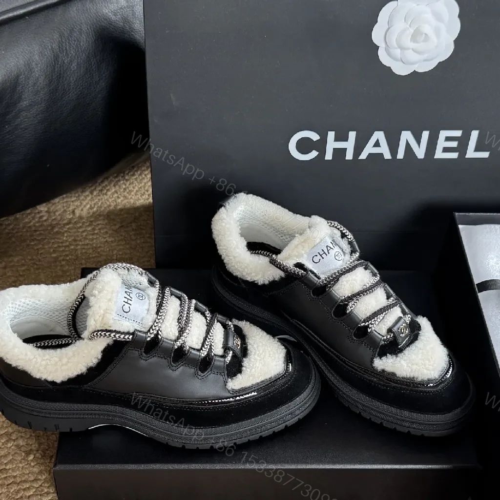 View 9 of Chunky Luxe Shearling Lace-Up Sneakers - Premium Comfort
