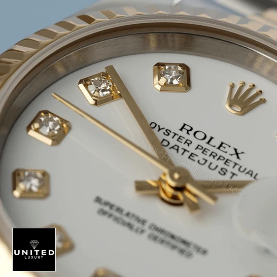 View 9 of Rolex Datejust 179173 Yellow Gold & Diamond Silver Dial Replica
