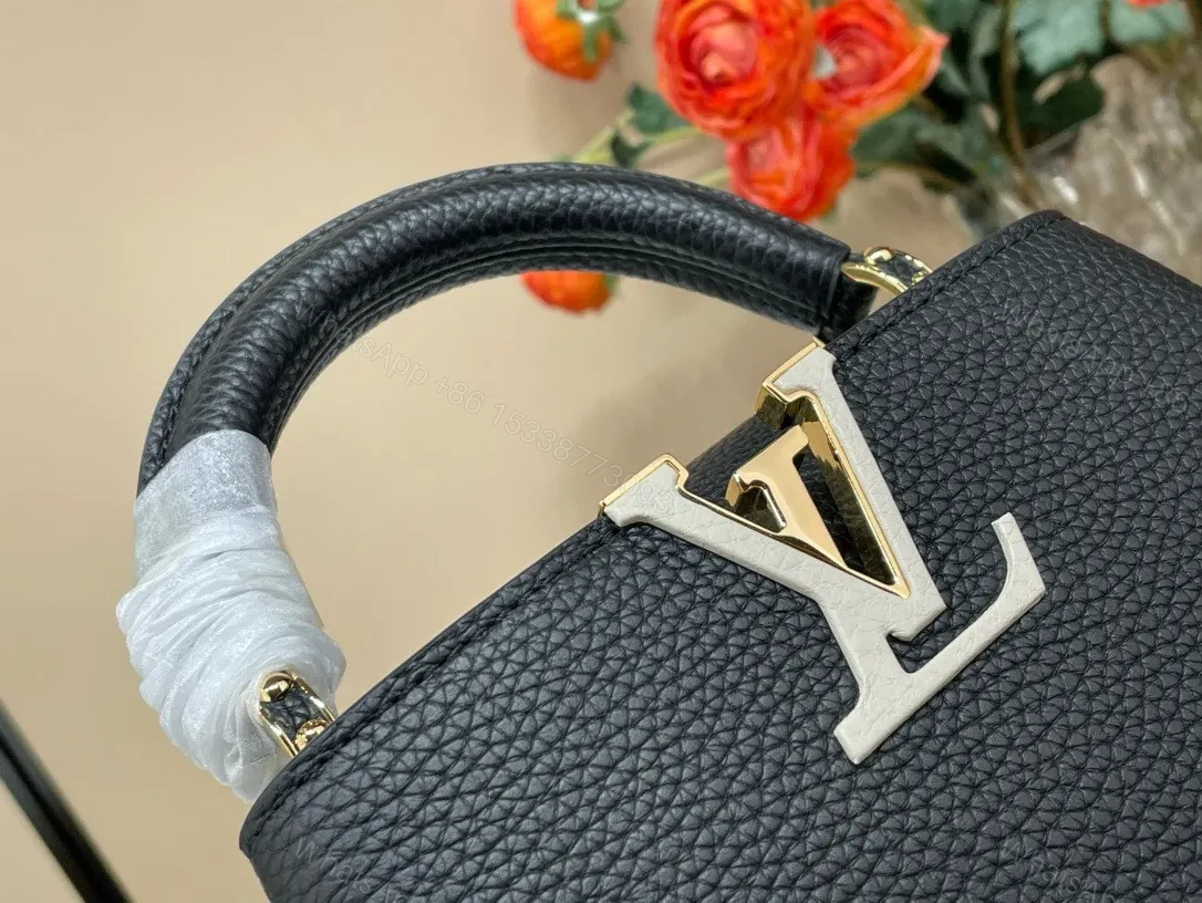 View 2 of Louis Vuitton LV Capucines BB Black Cowhide Leather Handbags 21x14x8cm
