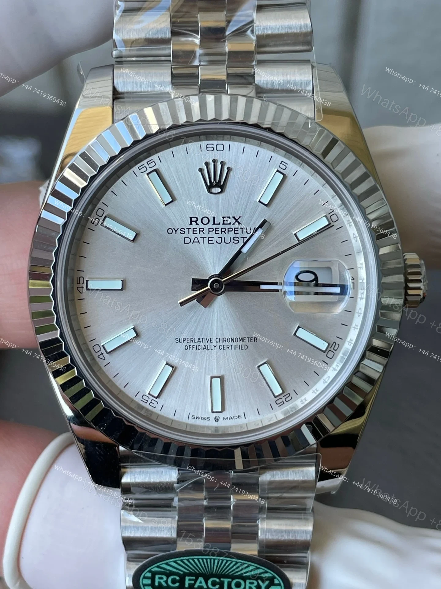 View 6 of Rolex Datejust M126334-0004 1:1 Replica Silver Dial Jubilee 41MM 3235 Movement Super Clone Watch