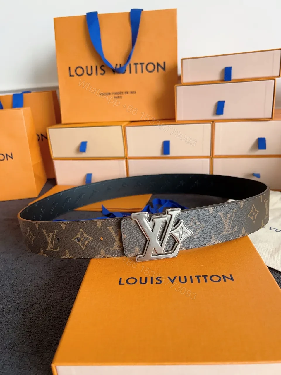 View 2 of Monogram Texture Belt: Modern Buckle, Signature Canvas