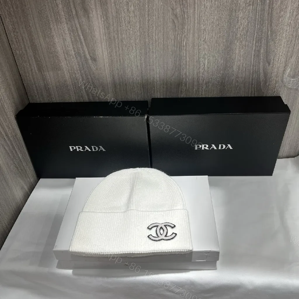 View 3 of Knit Beanie with Double-C Charm: Luxe Everyday Comfort