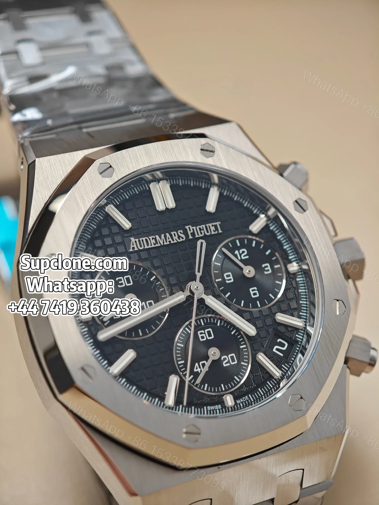 View 8 of Audemars Piguet Super Clone Royal Oak Black Dial 26240 Chronograph 41mm