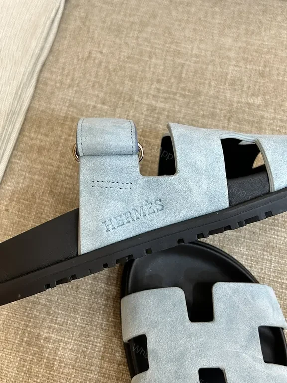 View 3 of Chic Strappy Slides - Leather-Like, Signature â€œHâ€ Touch, All-Day Comfort