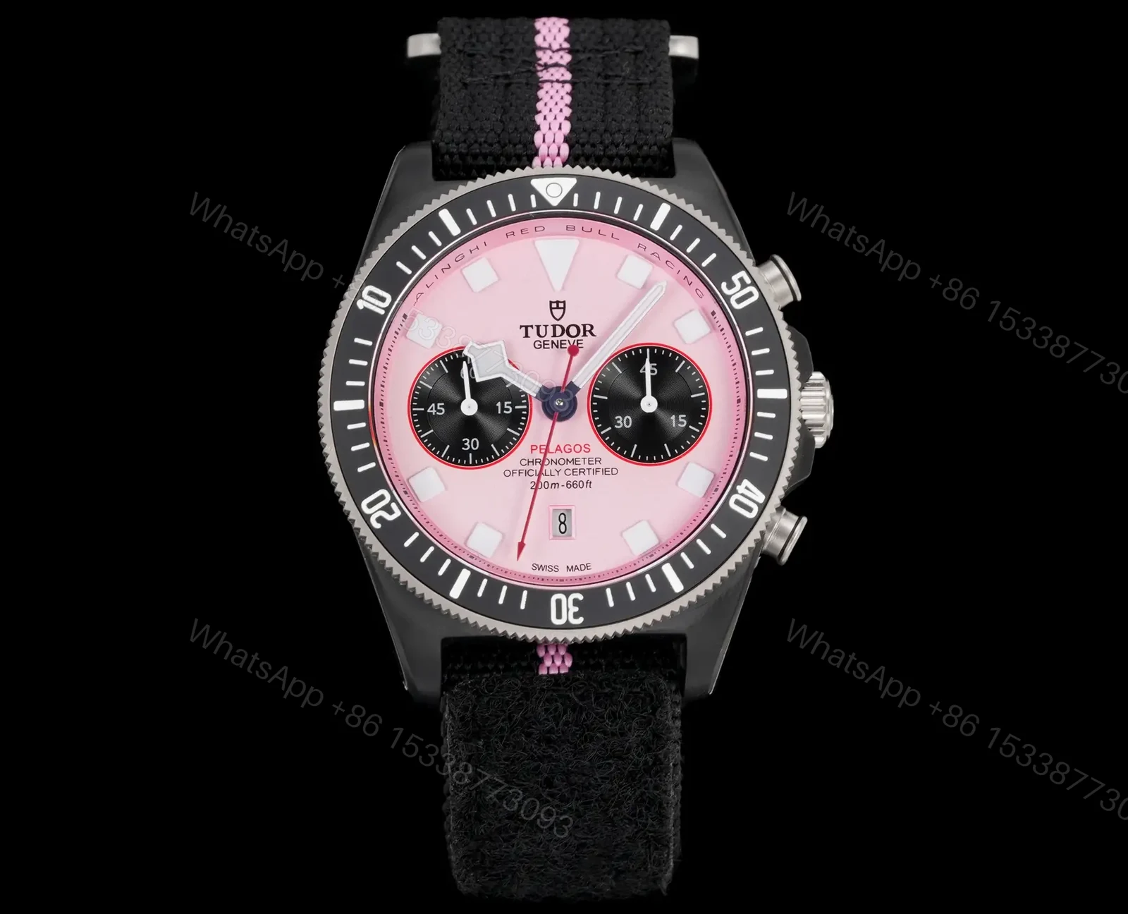 Tudor Pink Chronograph Pelagos FXD Black Fabric Strap Ultimate 43MM M25807KN-0001 — view 1