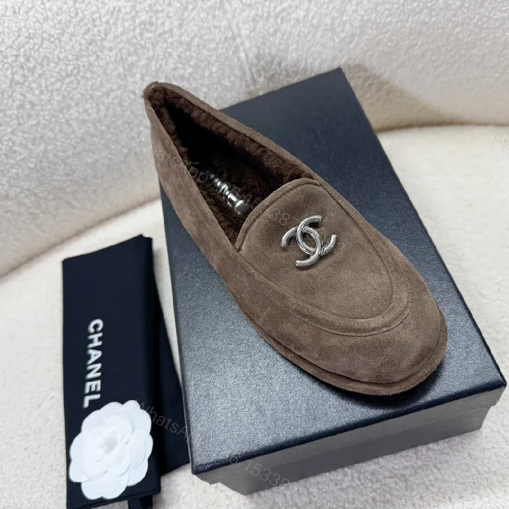 View 9 of Brown Suede Loafers + Suede + Loafer + Designer-inspired emblem + Loafers