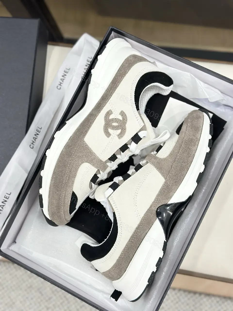 View 5 of Chic High-Top Sneakers: Mixed Texture Luxury Comfort