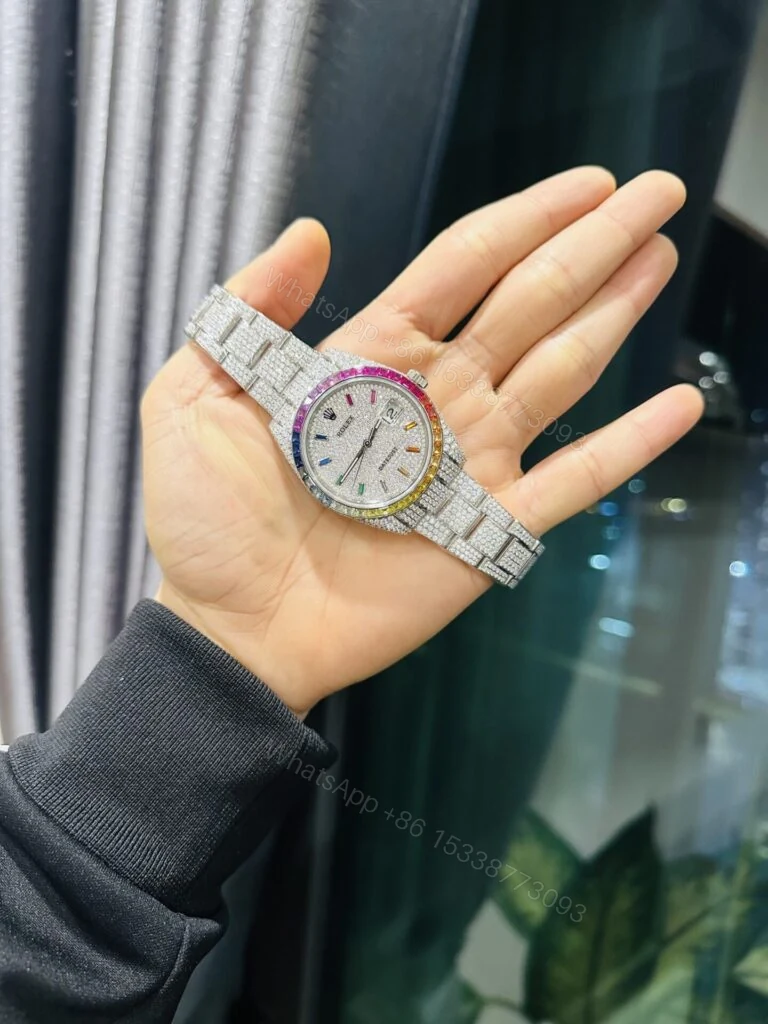View 2 of Datejust Rainbow 41mm Super Clone Custom Moissanite Diamonds