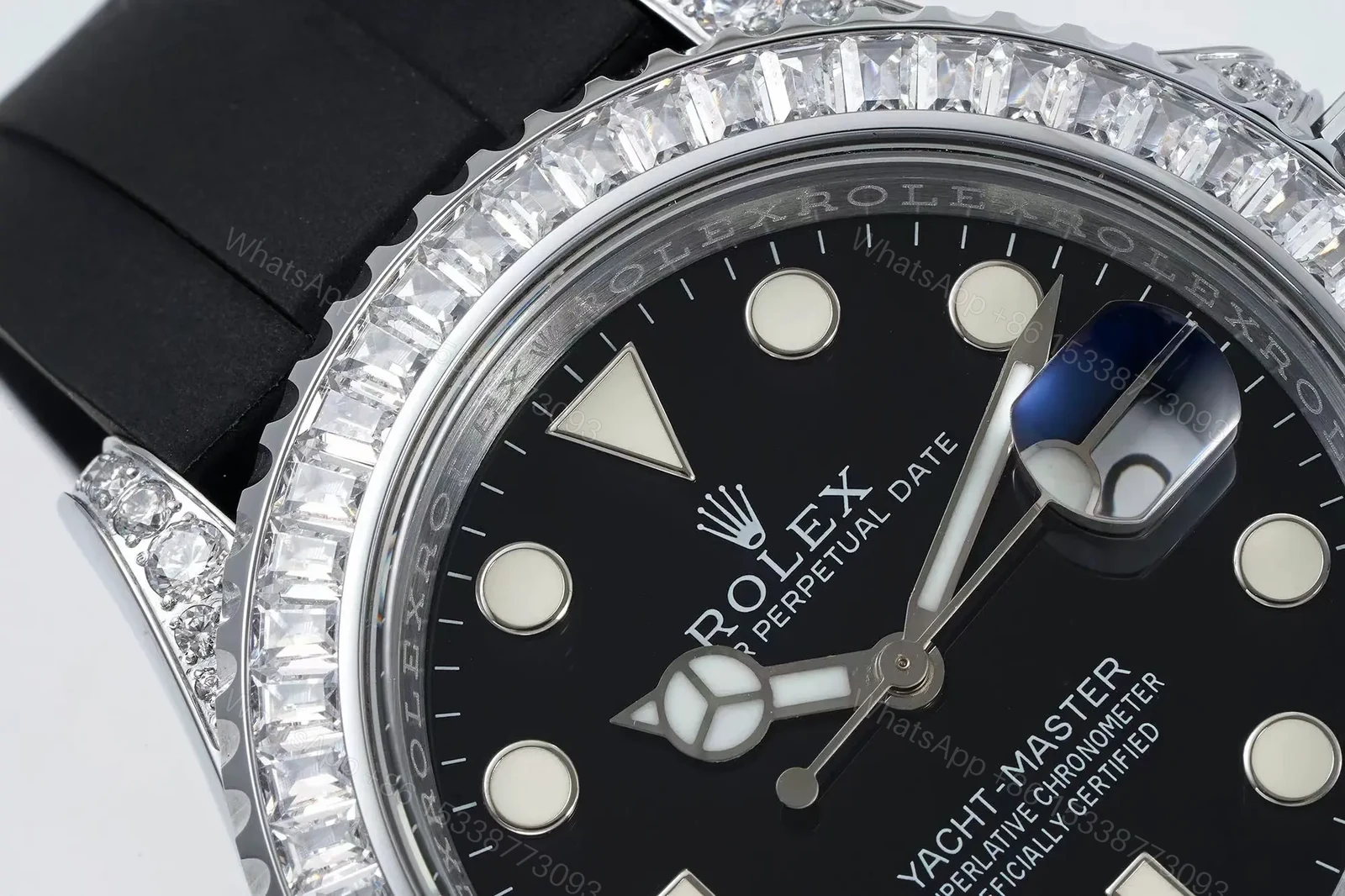 View 3 of C+ Factory Clean Factory Rolex Yacht-Master Black Dial Diamond Bezel